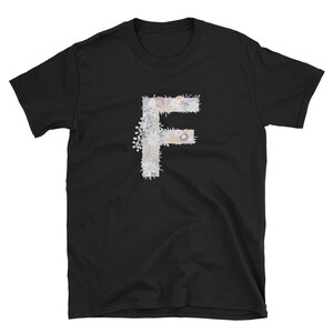 Nature Floral Monogram Letter F, T Shirt, Adult Clothing, Shirt Designs, Gift Ideas
