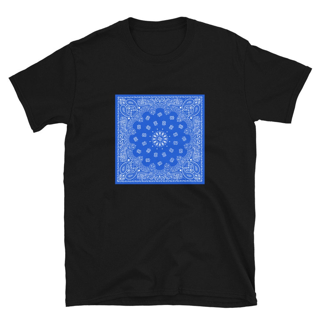 Bandanna Blue Short-sleeve Unisex T-shirt, Adult Clothing, Shirt