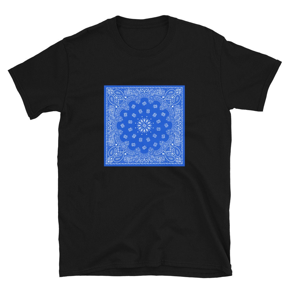 Bandanna Blue Short-sleeve Unisex T-shirt, Adult Clothing, Shirt