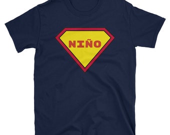 Shirt For Nino, Boy Superhero Shirt ,Funny Superhero Comic Personalized T Shirt, Family Gift Ideas, En Español, Spanish Top