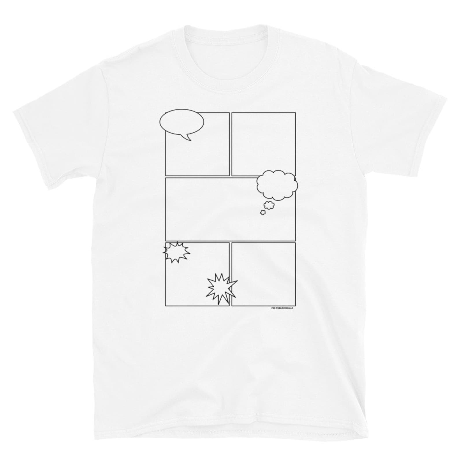 DIY Comic Book Coloring Shirt, Handmade Coloring T Shirt Template ...