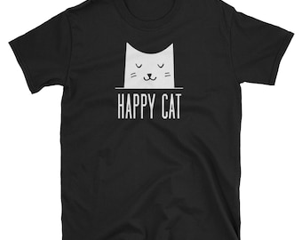 Glad katt-T-shirt, rolig kattälskare-gåva
