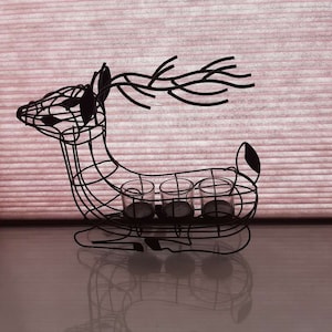 Vintage Iron Art collection Deer Candlestick