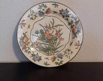 Antique 3D Double magpies and Lotus 10.25'' Collectible Plates