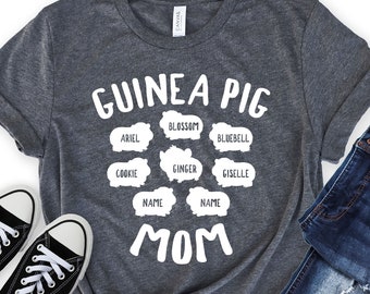 Personalized Guinea pig Mom Shirt - Custom Piggies Shirt with pets' names - Gift [Unisex Shirt]