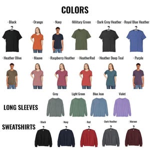 a collection of clothing items, including long sleeves and sweatshirts, with various colors and styles.
