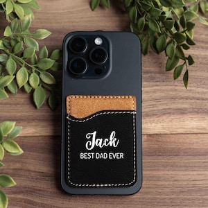 Personalized Phone Wallet Stick On Cell Phone Wallet Credit Card Holder, with Adhesive Back