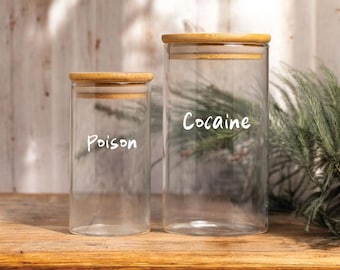 Funny Gag Gift Glass Jar, Drug Storage, Snarky White Elephant Gift, Housewarming Gift, Home Decor Inappropriate Gift