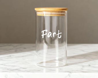 Funny Gag Gift Glass Jar, Fart Storage Jar, Snarky White Elephant Gift, Housewarming Gift, Home Decor Inappropriate Gift