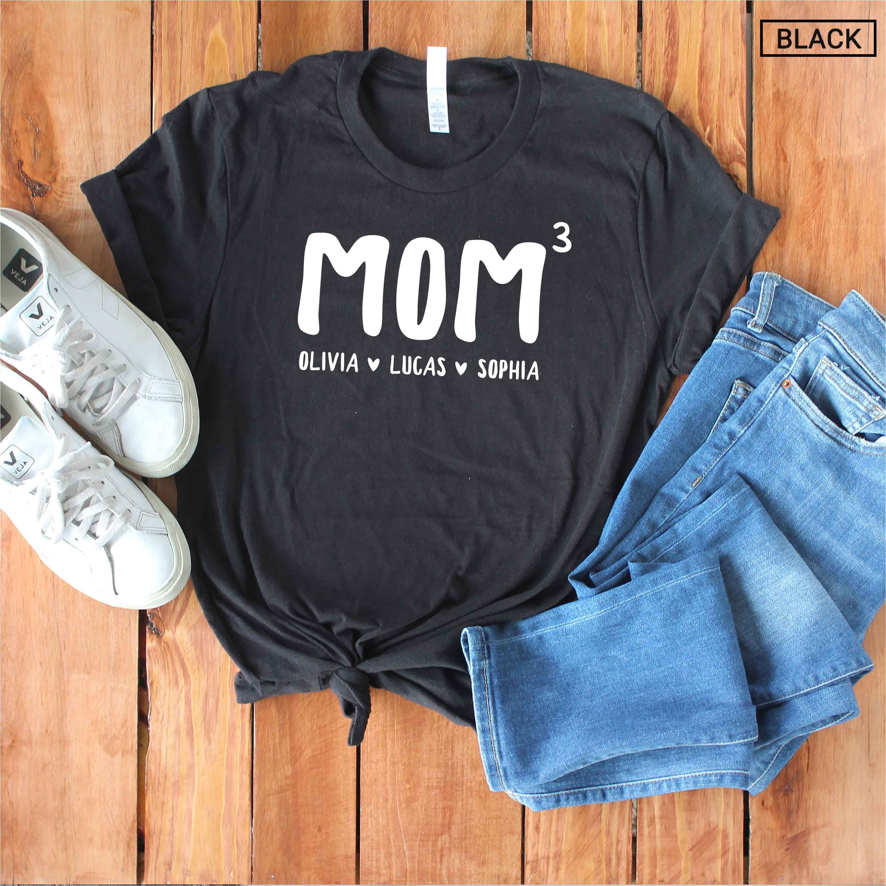Unisex Personalized Mom of 3 Shirt Mom of Three Shirt Gift Etsy
