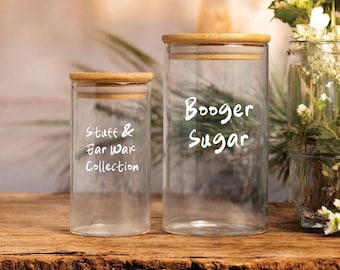 Funny Gag Gift Glass Jar, Sugar Storage, Snarky White Elephant Gift, Housewarming Gift, Home Decor Inappropriate Gift
