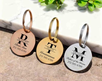 Personalized monogram keychain tag with wedding name title, Custom groomsman best man proposal gift, Bachelor Party Bridal Shower Essentials