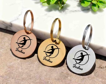 Personalized dancer keychain tag, bag charm with name, Custom Ballet Ballerina Recital Gift