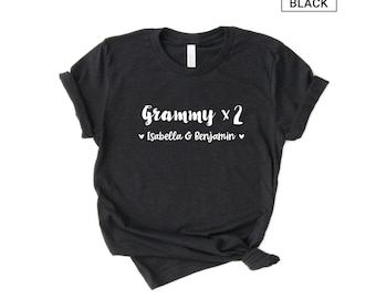 Personalized Grammy of Two Shirt - Custom Names Gift