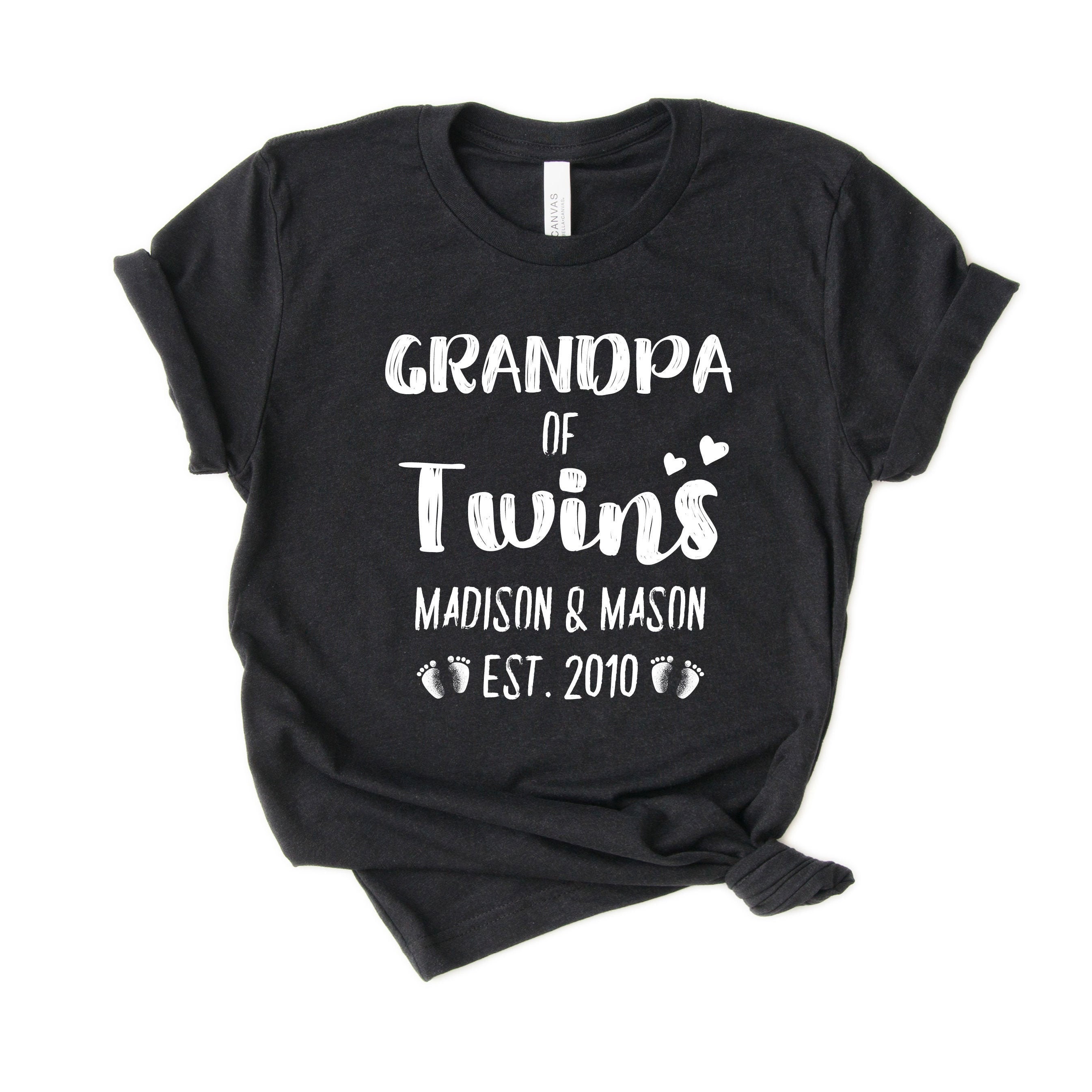 Unisex Personalized Grandpa of Twins Shirt - Custom Grandpa of Twins Shirt  - Gift - Etsy