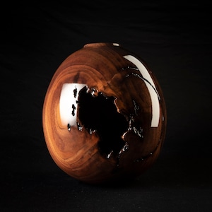 Walnut Hollow Form With Natural Voids and Inclusions