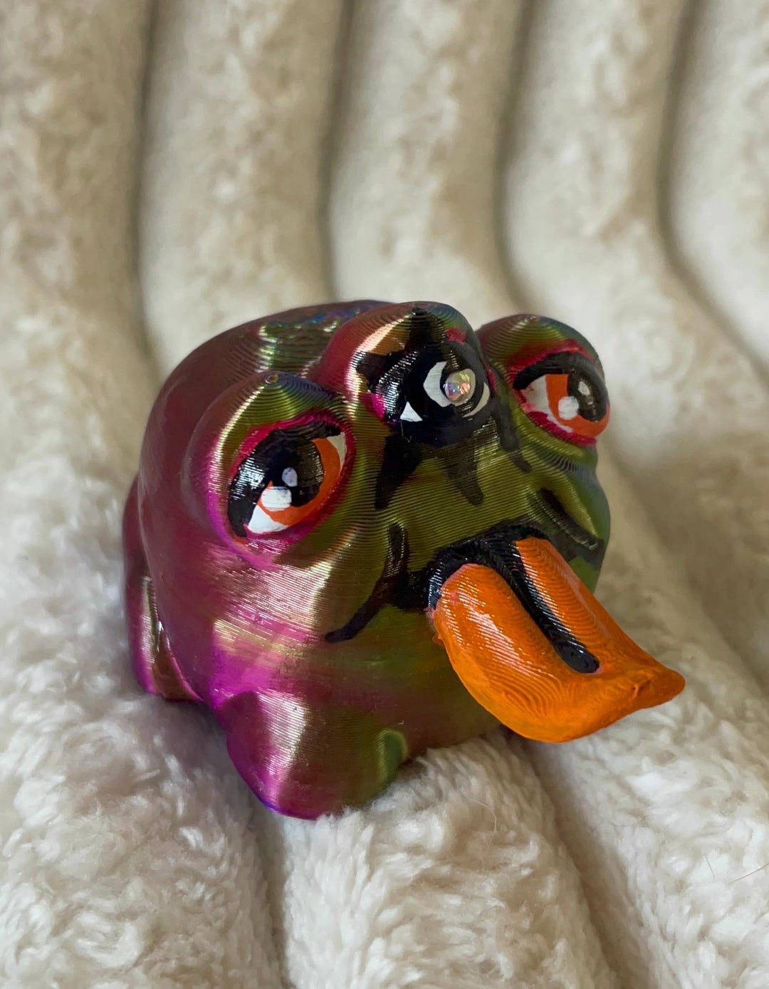 Becky the Holographic Glamrock Three Eyed Frog // Kawaii, Figure, 3D ...