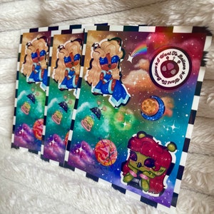 Space Mania Sticker sheet! // alien, stickers, Holographic sticker sheet