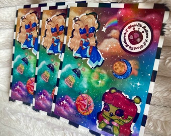 ¡Hoja de pegatinas de Space Mania! // extraterrestre, pegatinas, hoja de pegatinas holográficas