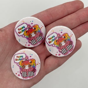 Lustiger Business Pin zurück Button // kawaii, clown, clowncore, pins
