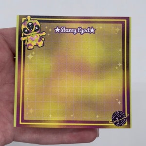 Starry eyed Sticky notes! // alien, kawaii, stationery
