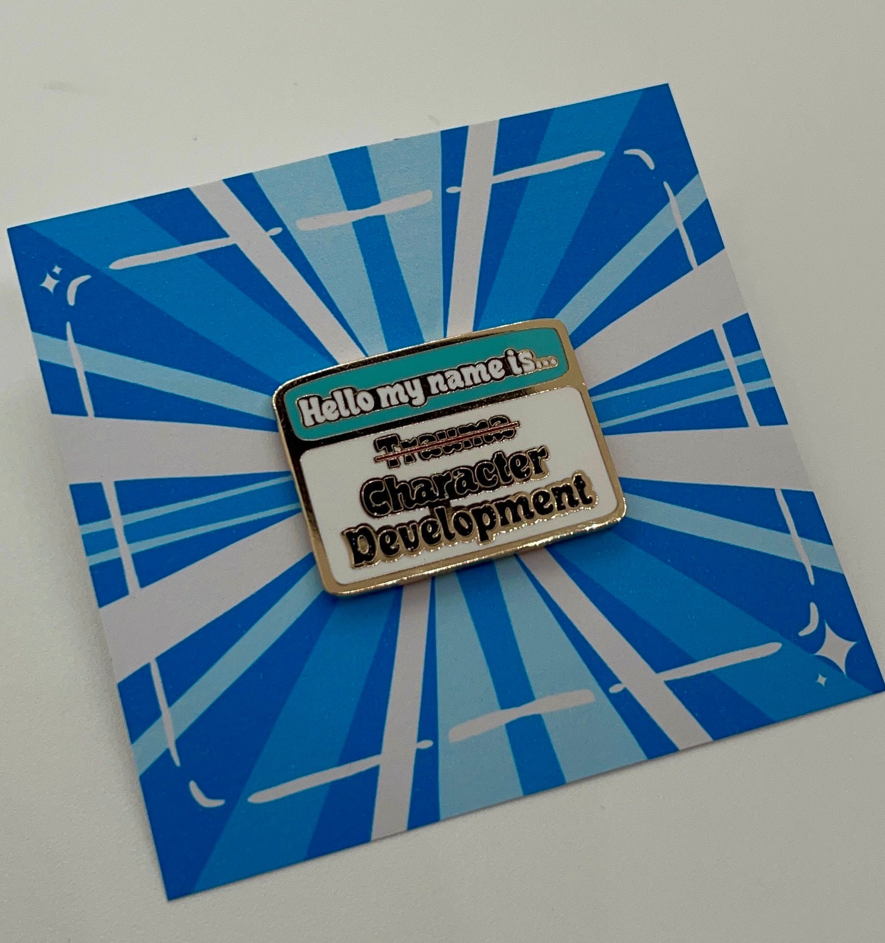 Hello My Name is Character Development Pin // Enamel Pin, Kawaii, Funny ...