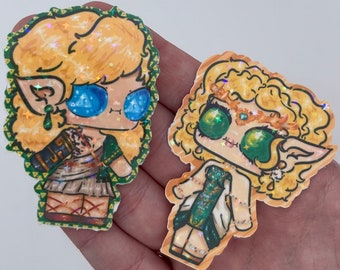 Link and Zelda TOTK inspired Stickers // holographic, kawaii, cute