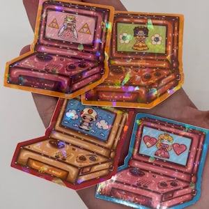 Gameboy Guys Sticker// principessa pesca, principessa margherita, rospo, principessa Zelda, kawaii