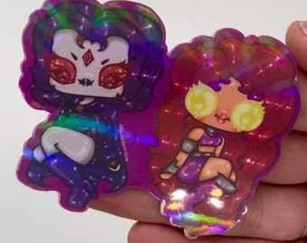 Raven and Starfire Best Friends Sticker Set! kawaii, Ästhetik, Aufkleber
