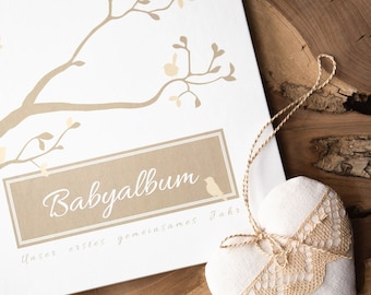 Set Babyalbum und Ratespiel zur Schwangerschaft, Babytagebuch 1. Jahr,Babyalbum zur Geburt, Fotoalbum,Geschenk zur Geburt