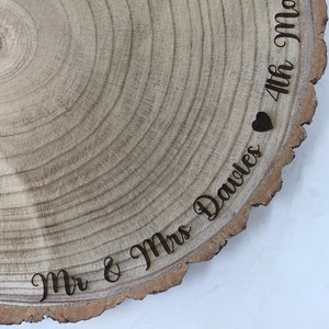 Personalised Log Slice Cake Stand, Wedding, Birthday, Engagement, Anniversary