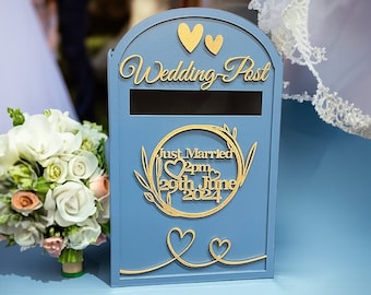 Boîte aux lettres de mariage personnalisée en mdf pour carte de mariage