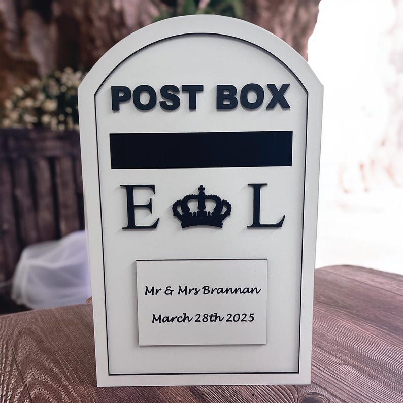 PERSONALISED Lockable Wedding Postbox Wedding Letter Card Post Box ...