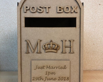 Buzón de correo de boda personalizado buzón de correo de tarjeta de boda mdf