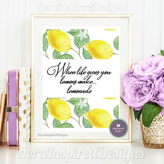 Make Lemonade Printable Quote Printable Wall Art | Etsy