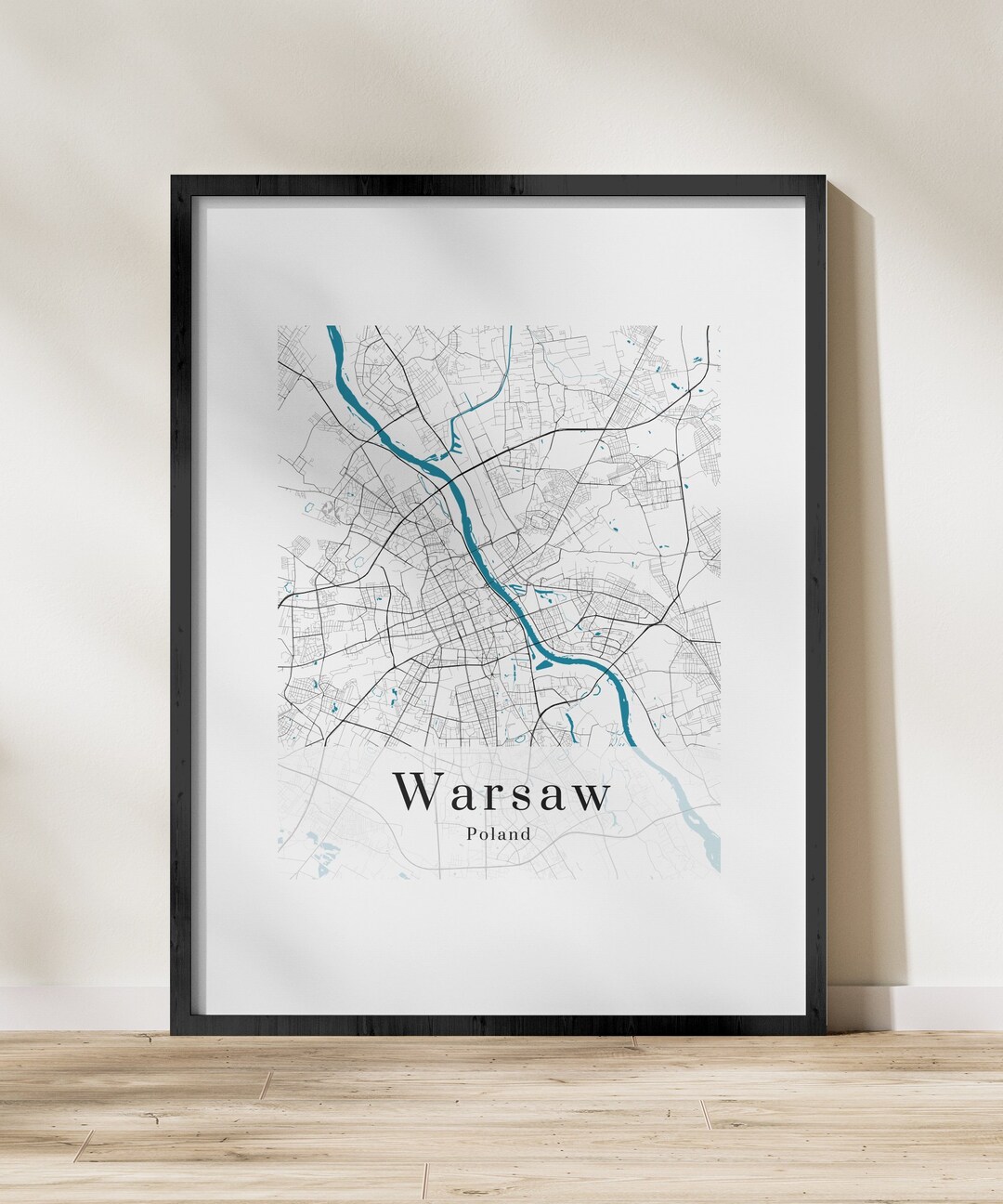 Printable Warsaw City Map Detailed Warsaw Poster Perfect - Etsy