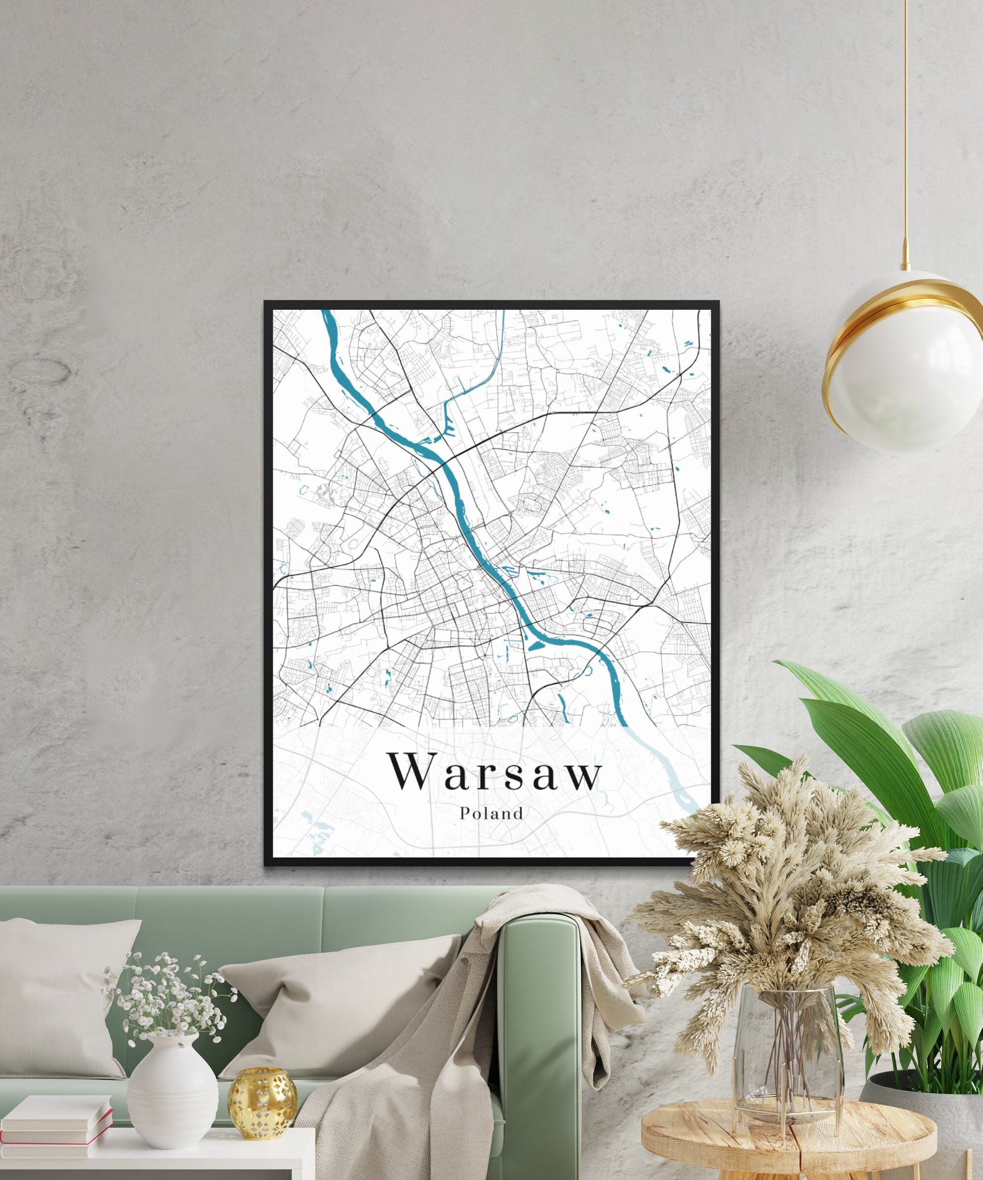 Printable Warsaw City Map Detailed Warsaw Poster Perfect - Etsy