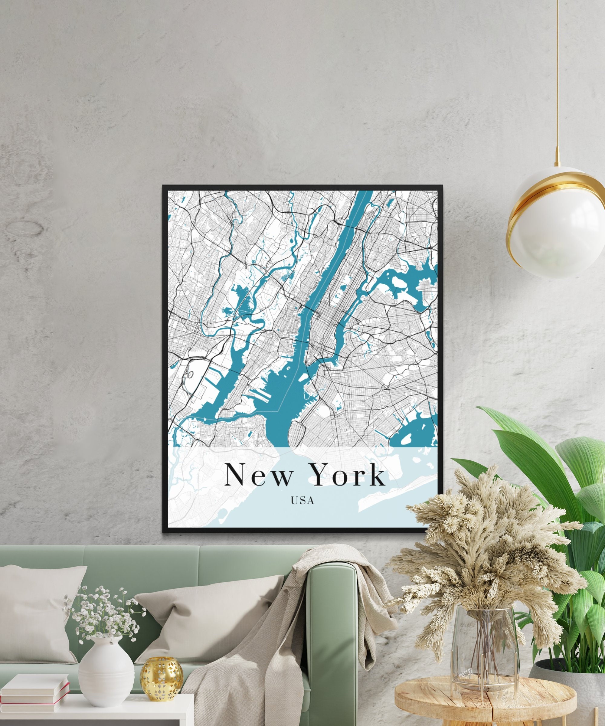 Printable New York City Map Detailed New York Poster - Etsy México