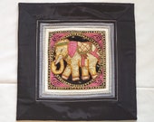 Vintage Burmese KALAGA Pillow cover or Wall Hanging Collectible Ornate,Decorative Thailand International Wall Decor