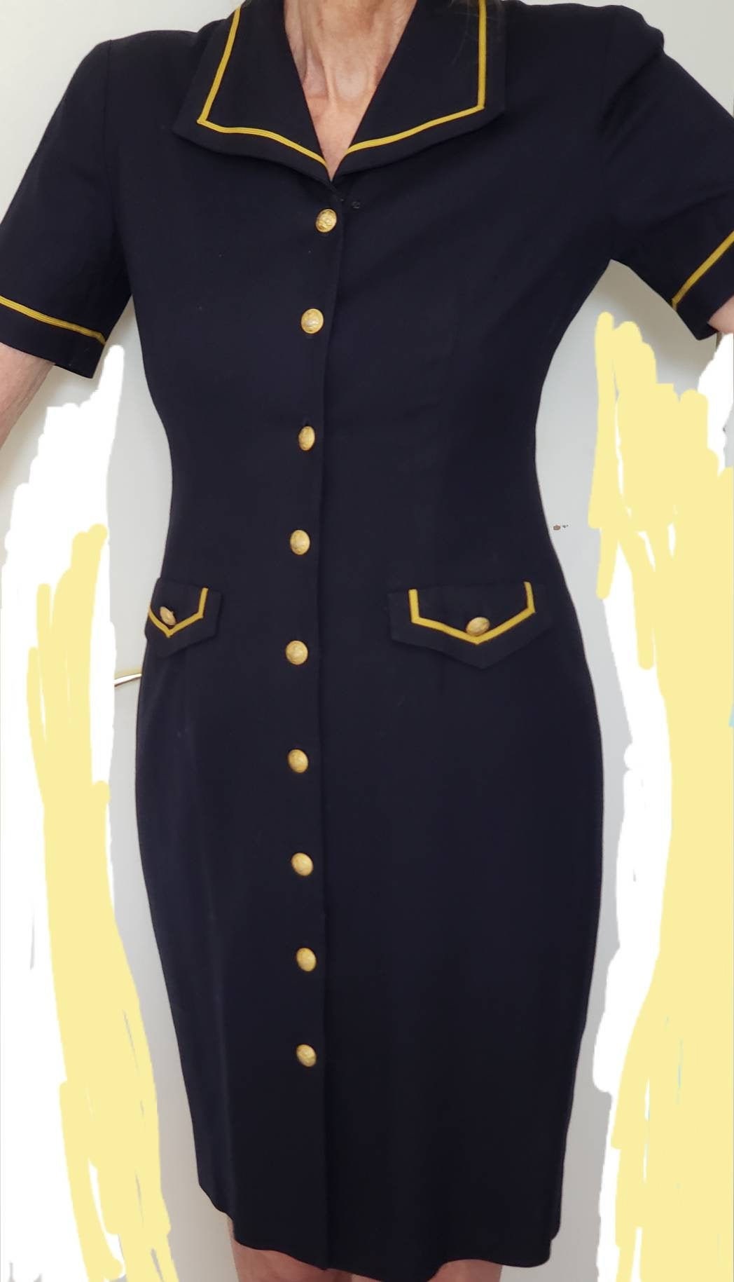 button down fitted dress