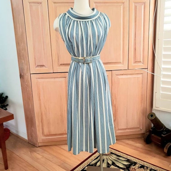 Vintage TENT Dress  Authentic Striped Trapeze Ten… - image 1