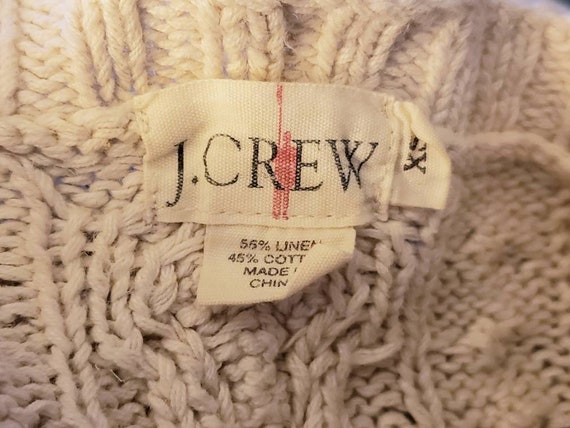 Vintage J CREW Cable Knit Sweater Cream Color Exc… - image 3