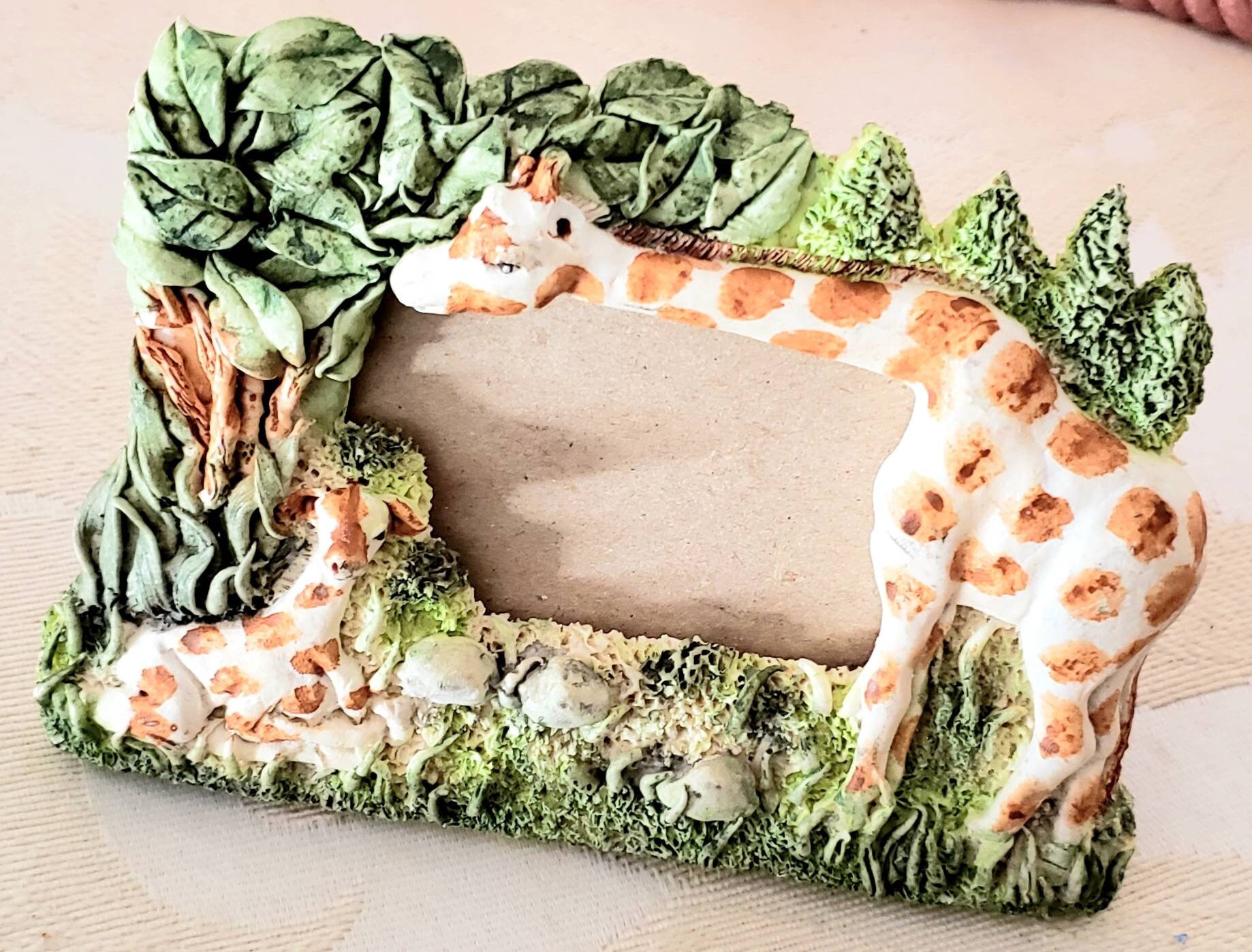 Vintage GIRAFFE Frame/Mother and Baby Giraffe/Wildlife African Etsy