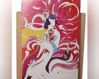 Set of 3 Vintage 1960’s  Montag Design by Kohn Psychedelic Woman on Seahorse
