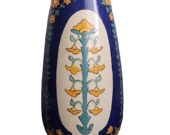 Art Deco Cloisonné Ceramic Earthenware Vase circa 1926 Signed Jennie Peterson