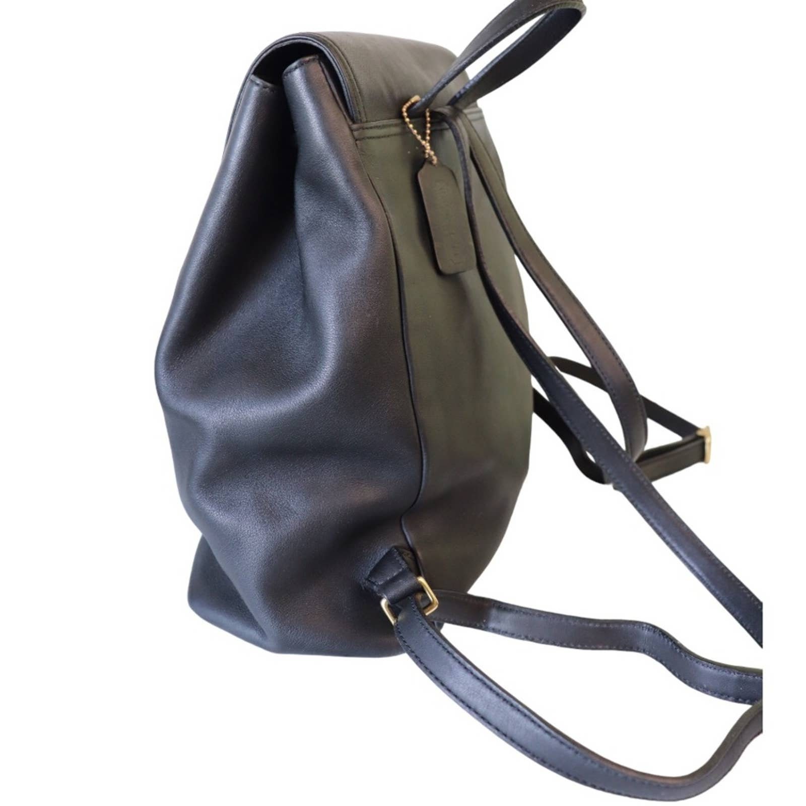 Coach Vintage Hampton Legacy Smooth Black Leather Backpack