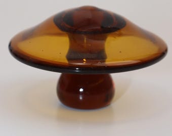 Vintage MCM Counterpoint Small Glass Mushroom Paperweight