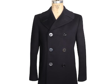 Vintage 1970 Mens US Navy Melton Peacoat Kersey Wool By Pembroke