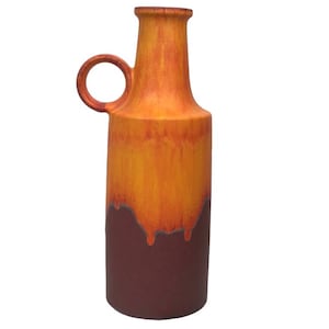 Vintage 70’s West German Pottery Orange Fat Lava Vase Scheurich Keramik 412-40