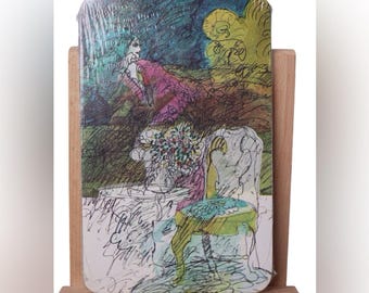 Set of 3 Vintage 1960s Psychedelic Art Postcards By Montag Design